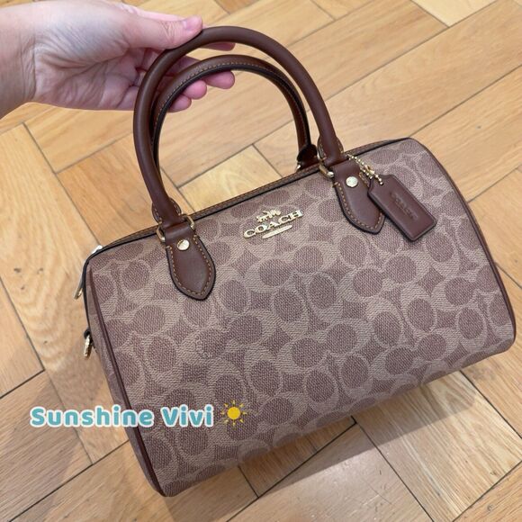 Coach Handbags - NWT Coach Rowan Satchel In Signature Canvas CV961 Canvas/Gold/Tan/Brown